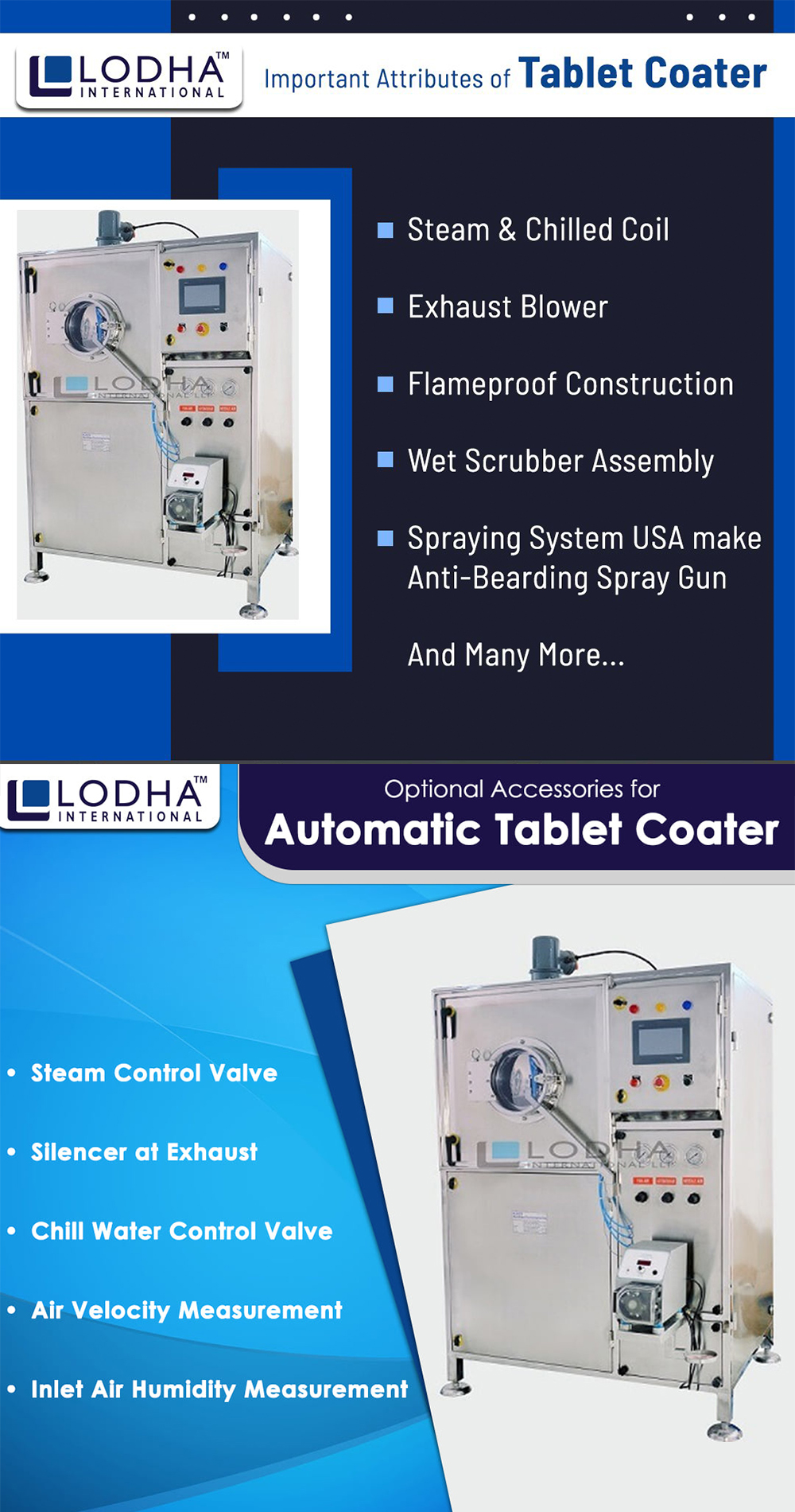 Automatic Tablet Coater Attributes and Accessories